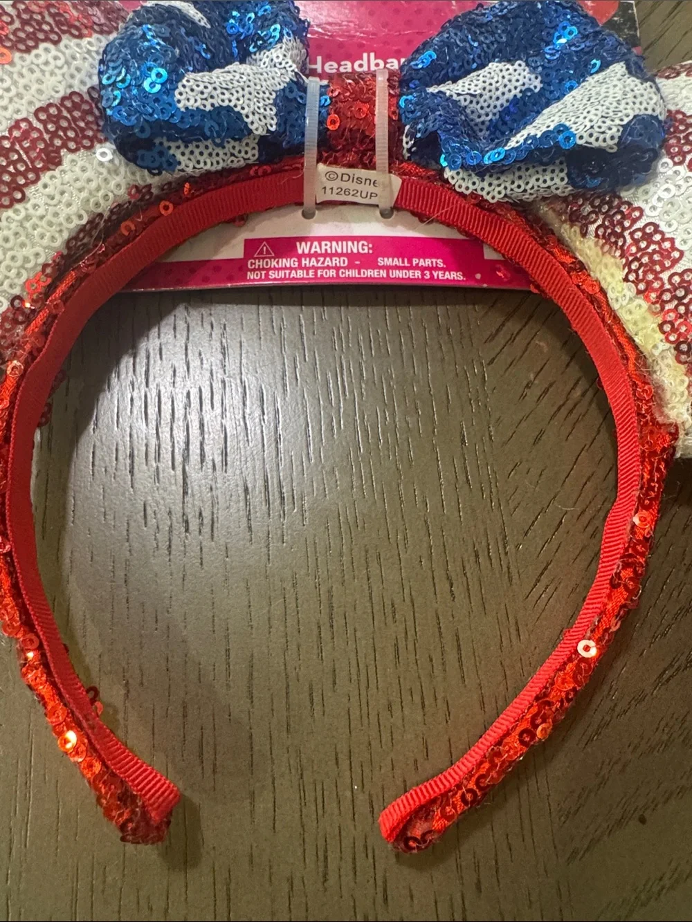 Disney Red, White & Blue Sequin Minnie Ears Headband